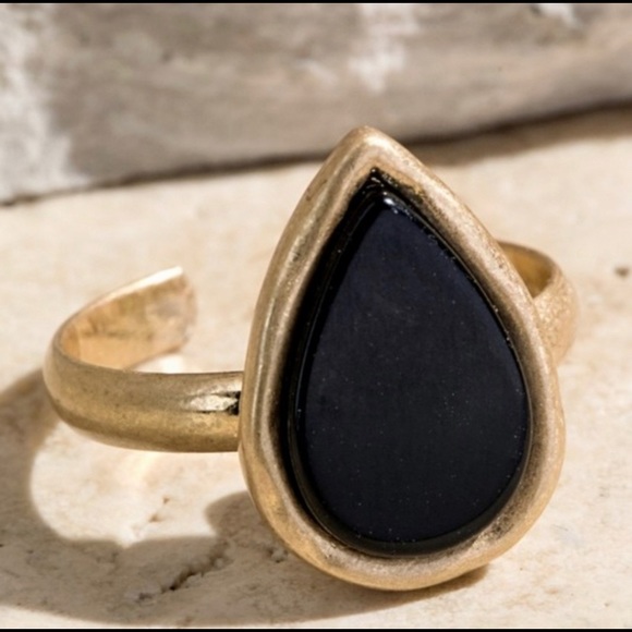 Tear Drop Semi Precious Stone Rings - Picture 2 of 7